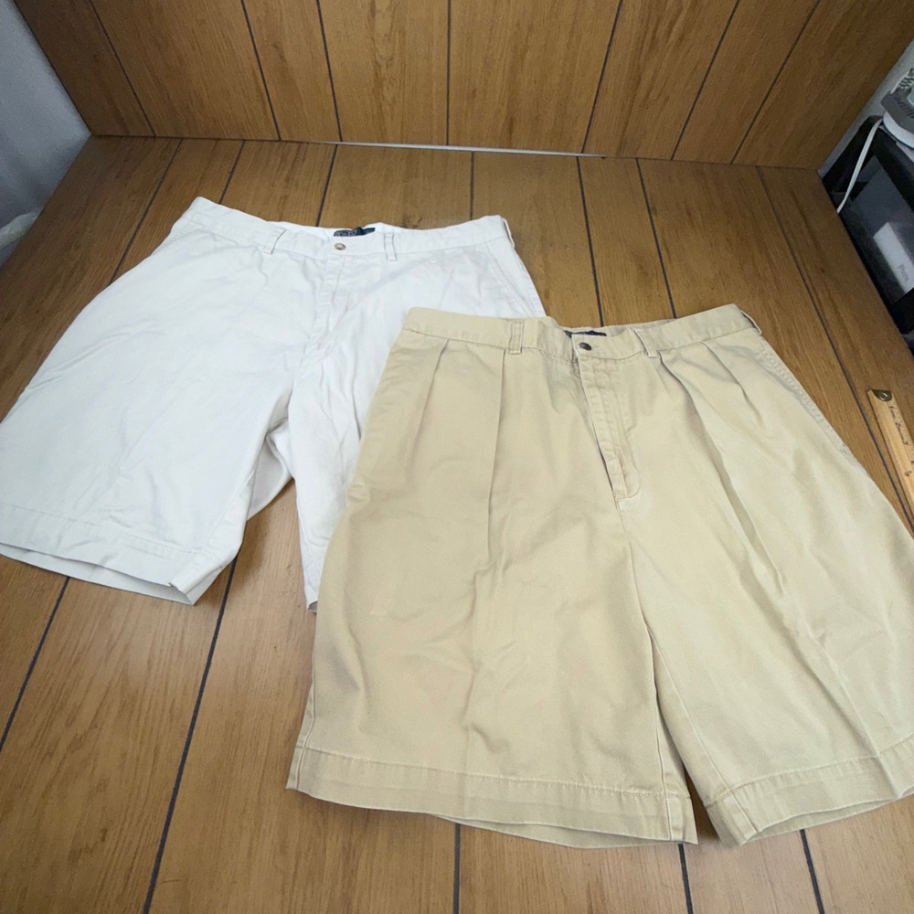 Polo Ralph Lauren Mens Chino Shorts Bundle Tyler Prospect Khaki Stone 38 2 Pack